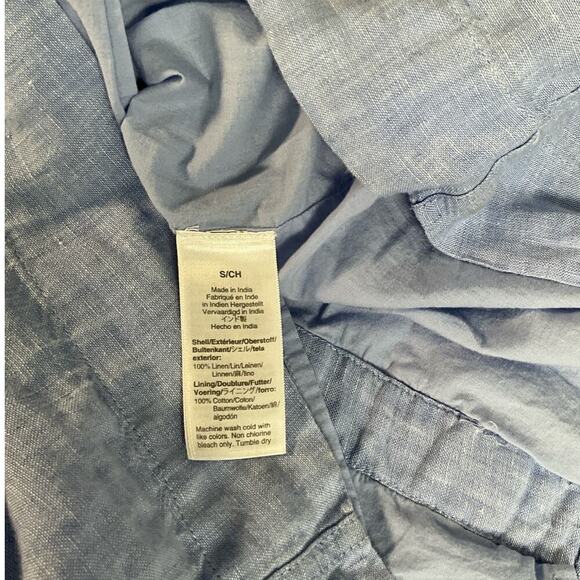 J. Crew Light Blue Sleeveless 100% Linen Tunic Dress Pockets Preppy Size Small - Picture 6 of 10